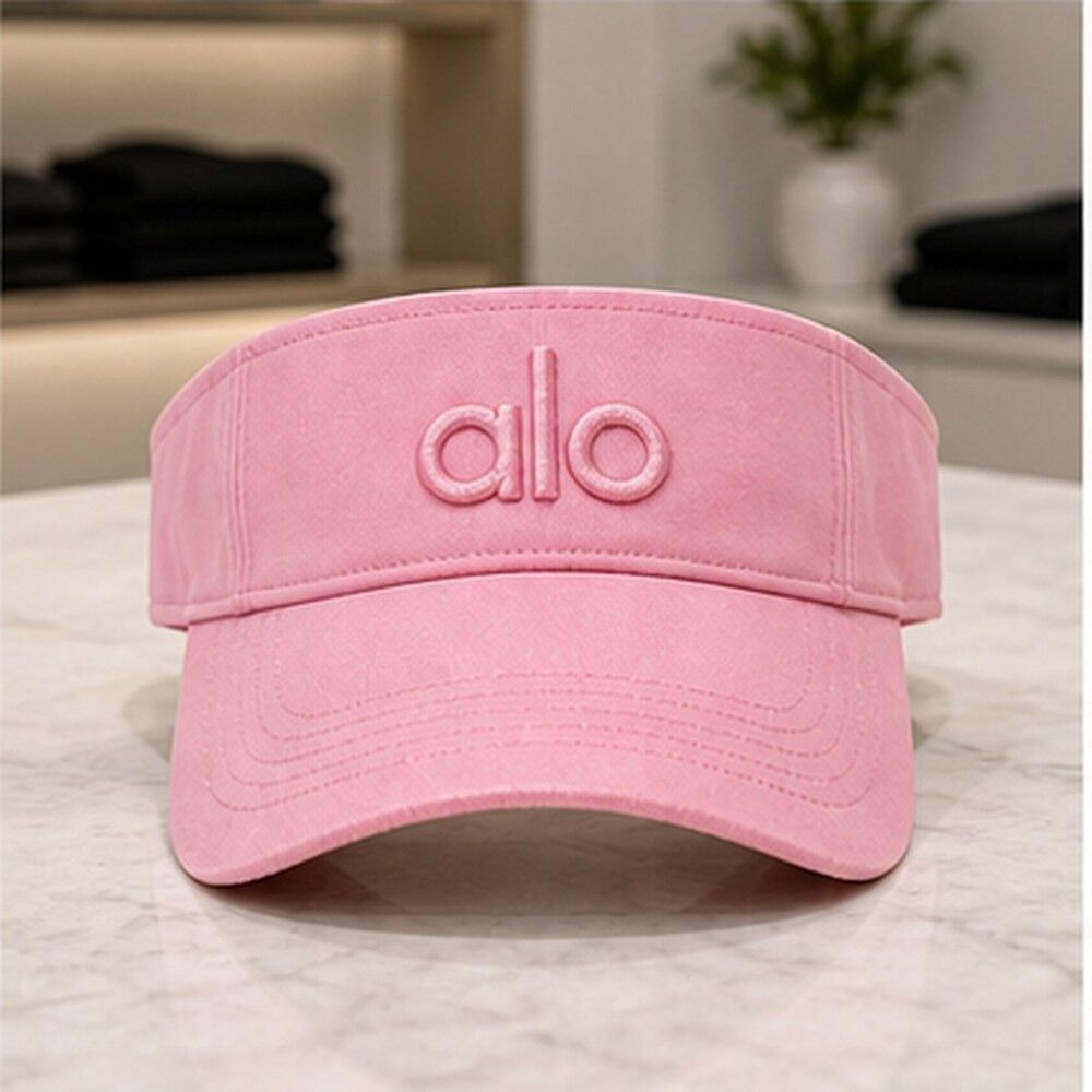 ALO Yoga Pink Tennis Open Top Visor Hat Logo